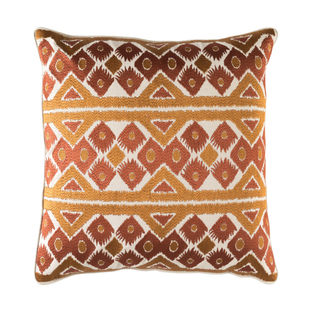 Morowa 22 X 22 inch Khaki and Camel Pillow