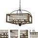 Square 6 Light 24 inch Dark Bronze Chandelier Ceiling Light