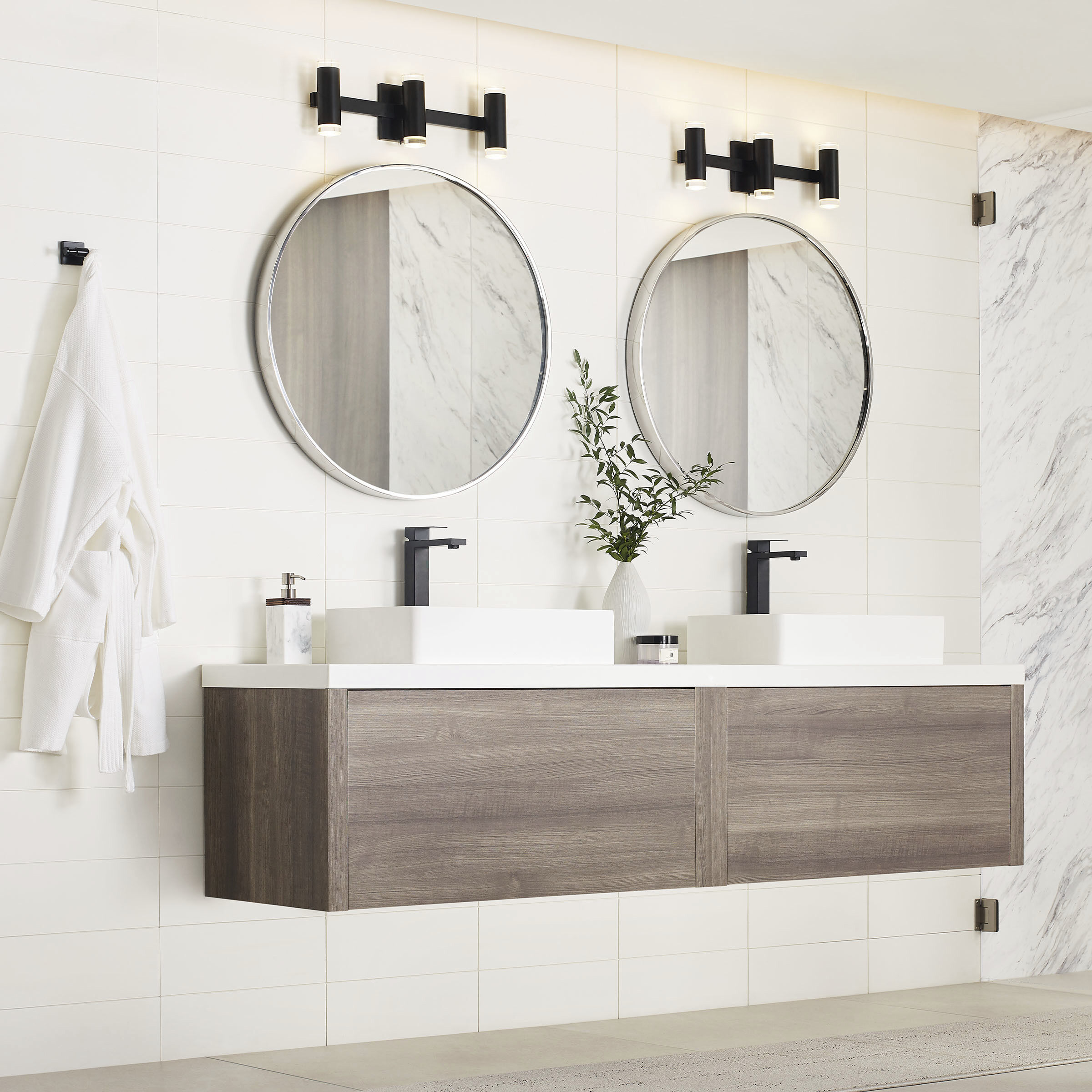 Sean Lavin Dobson II LED 19.5 inch Matte Black Bath Light Wall Light in LED 90 CRI 3000K, 3-Lite Shallow, Integrated LED