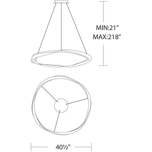 Eternal LED 41.56 inch Black Pendant Ceiling Light, dweLED