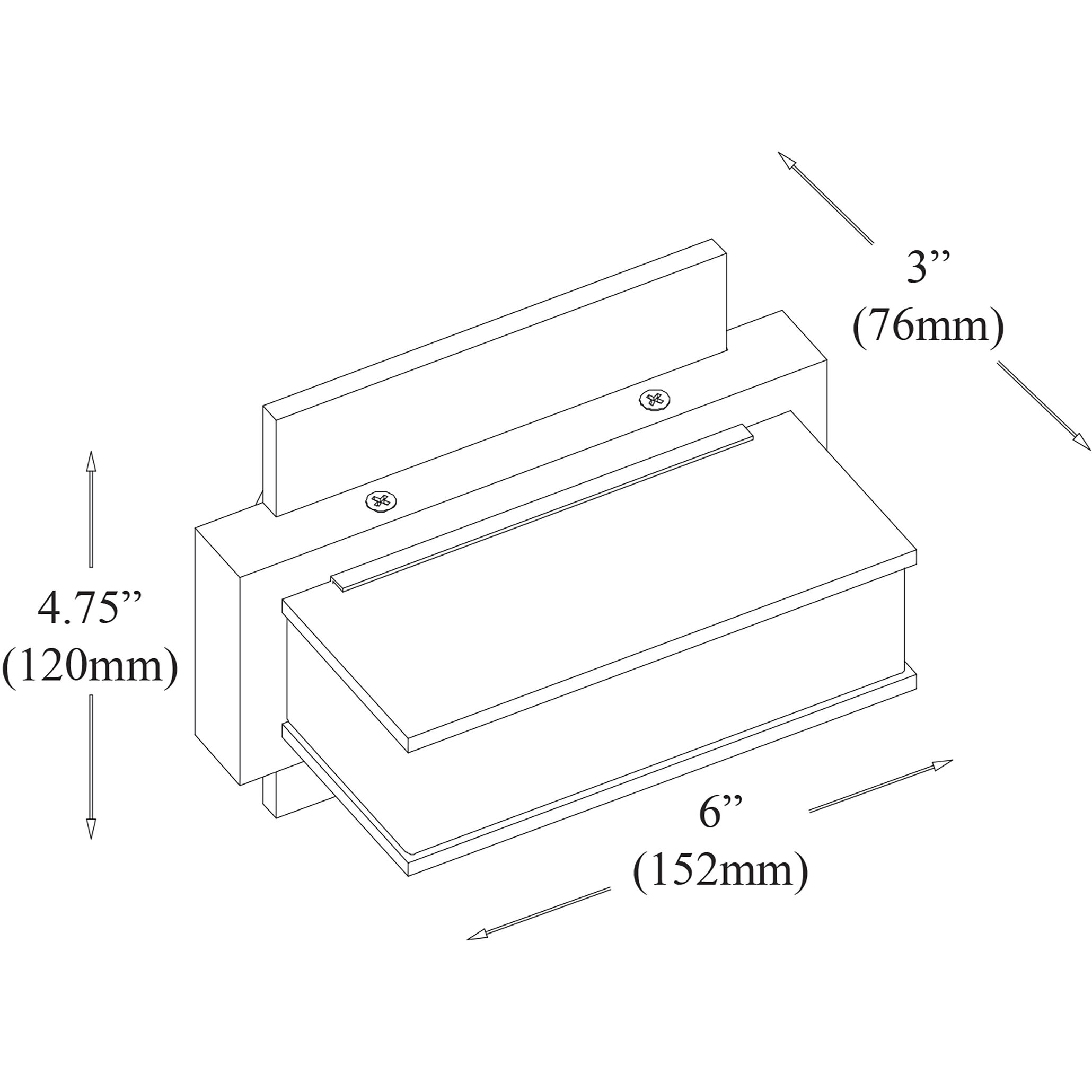 Modern LED 6 inch Polished Chrome Vanity Light Wall Light