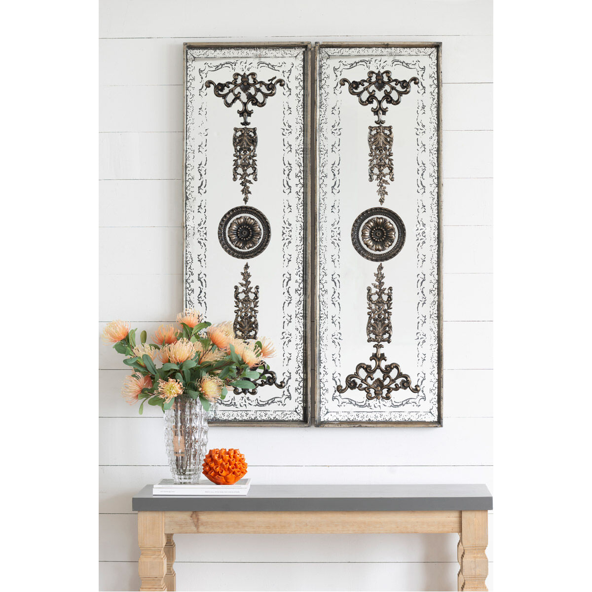 Doorways Bronze and Mirrored Wall Art, Set of 2