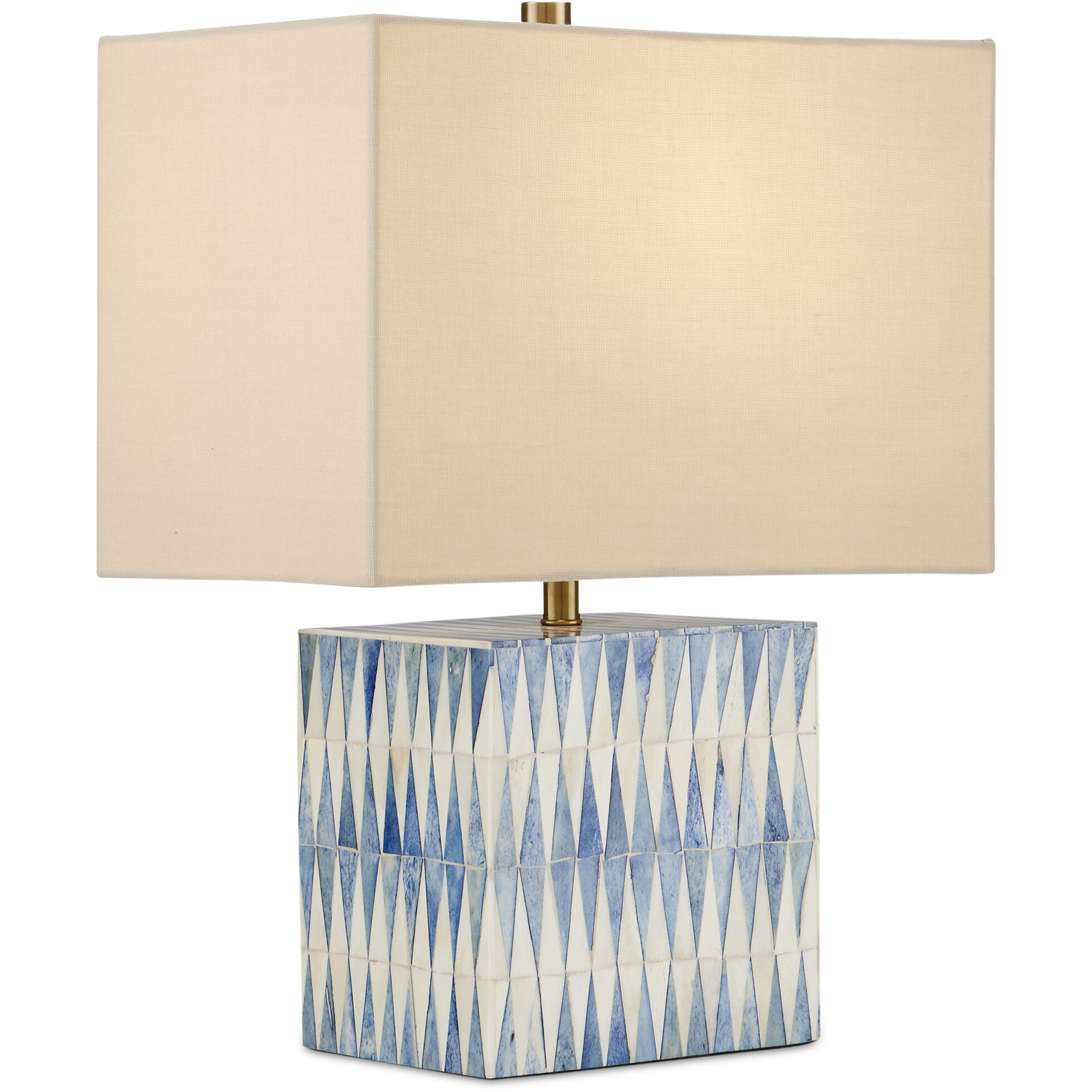 Nadene 17.5 inch 75.00 watt Blue and White and Brushed Brass Table Lamp Portable Light