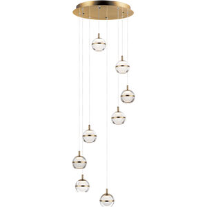 Swank LED 19 inch Natural Aged Brass Multi-Light Pendant Ceiling Light