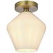 Gene 1 Light 8 inch Satin Gold Flush Mount Ceiling Light