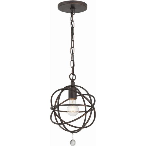 Solaris 1 Light 9 inch English Bronze Mini Pendant Ceiling Light