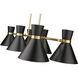 Soriano 6 Light 48 inch Matte Black and Heritage Brass Billiard Light Ceiling Light