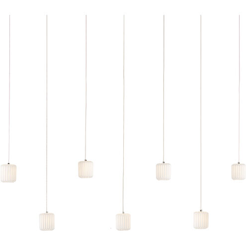 Dove 7 Light 57 inch White and Silver Multi-Drop Pendant Ceiling Light