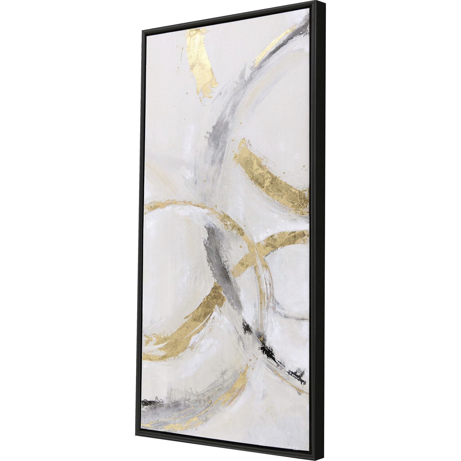 Suspended Motion Gray and Beige and Black and Metallic Canvas, The Studio