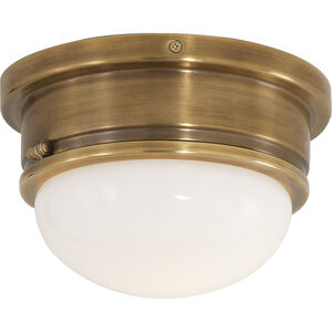 Chapman & Myers Marine 1 Light 8.25 inch Hand-Rubbed Antique Brass Flush Mount Ceiling Light, Medium
