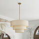 Bellingham 5 Light 28 inch Antique Gold Leaf Pendant Chandelier Ceiling Light, Medium
