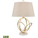 Morely 26 inch 9.00 watt Gold Leaf with White Table Lamp Portable Light