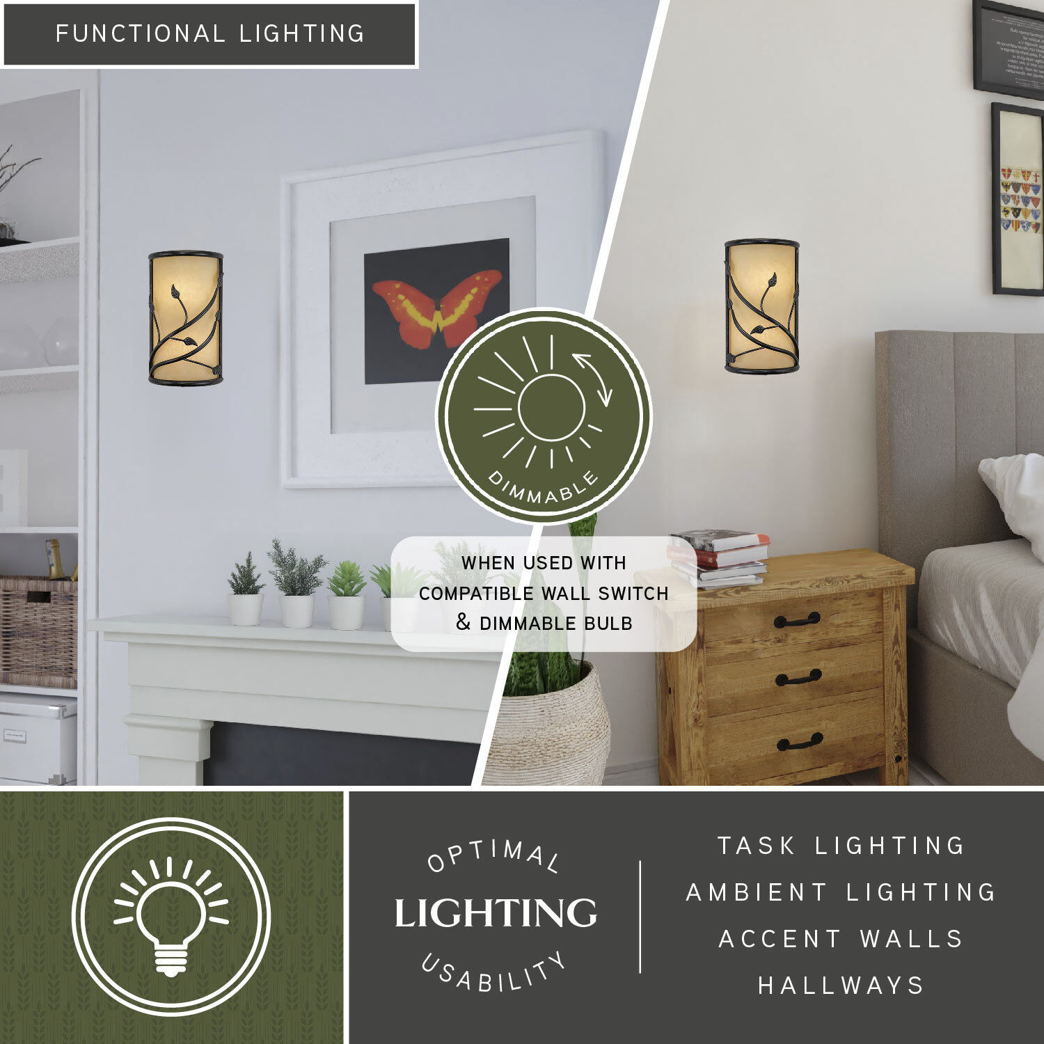 Vine LED 9.25 inch Oil Shale Wall Light