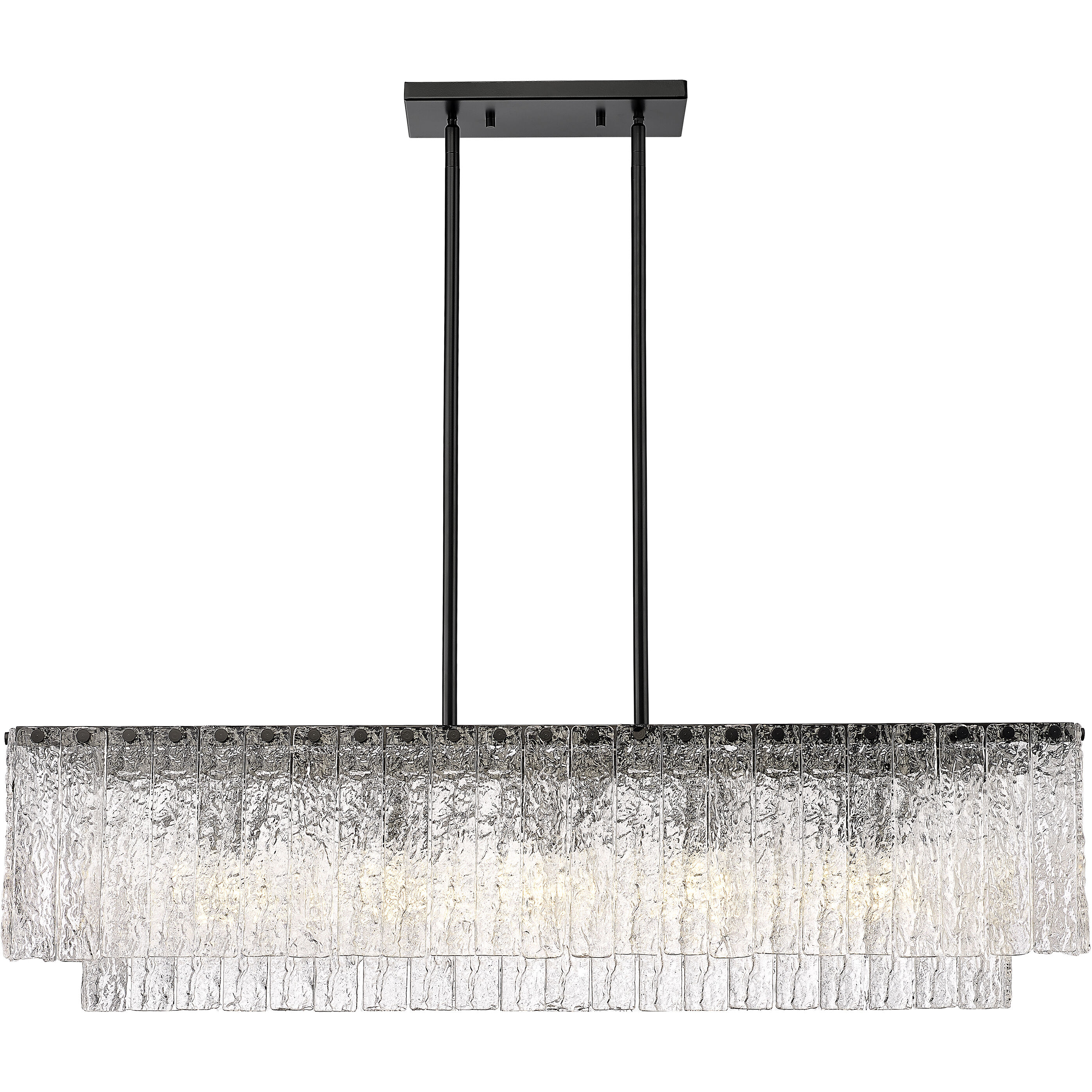 Glacier Linear Chandelier Ceiling Light in Matte Black