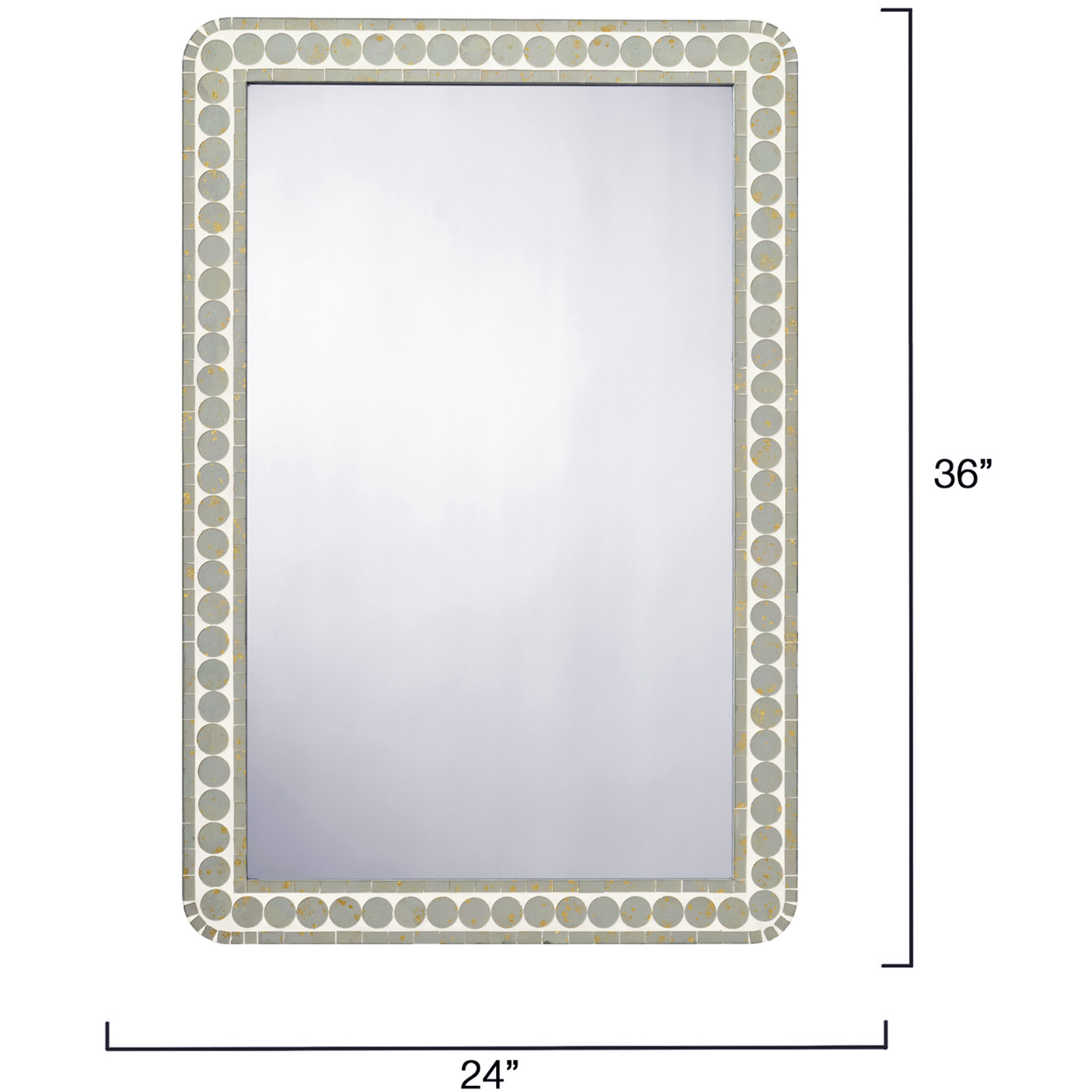 Penny 36 X 24 inch Sage Green and Gold Foil Mirror, Inline