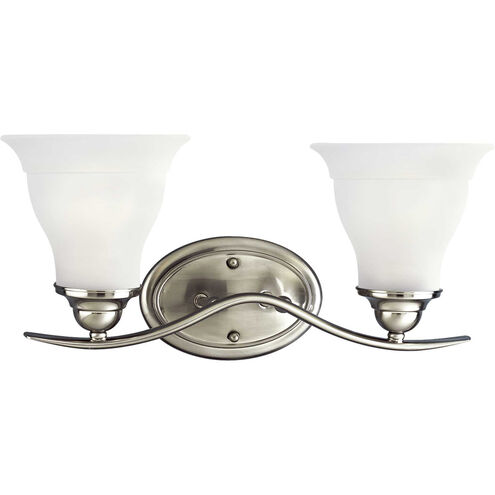 Trinity 2 Light 17.25 inch Brushed Nickel Bath Vanity Wall Light