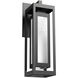 Double Box LED Argento Grey Outdoor Sconce in Frosted Seeded, Double Box Lantern
