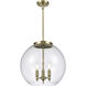 Ballston Athens 3 Light 15.75 inch Antique Brass Statement Pendant Ceiling Light in Incandescent, Seedy