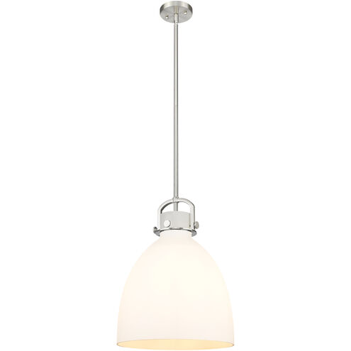 Downtown Urban Newton Bell 1 Light 14 inch Satin Nickel Pendant Ceiling Light in Matte White