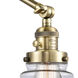 Small Canton 30 inch 3.5 watt Antique Brass Swing Arm Wall Light in Clear Glass, Franklin Restoration