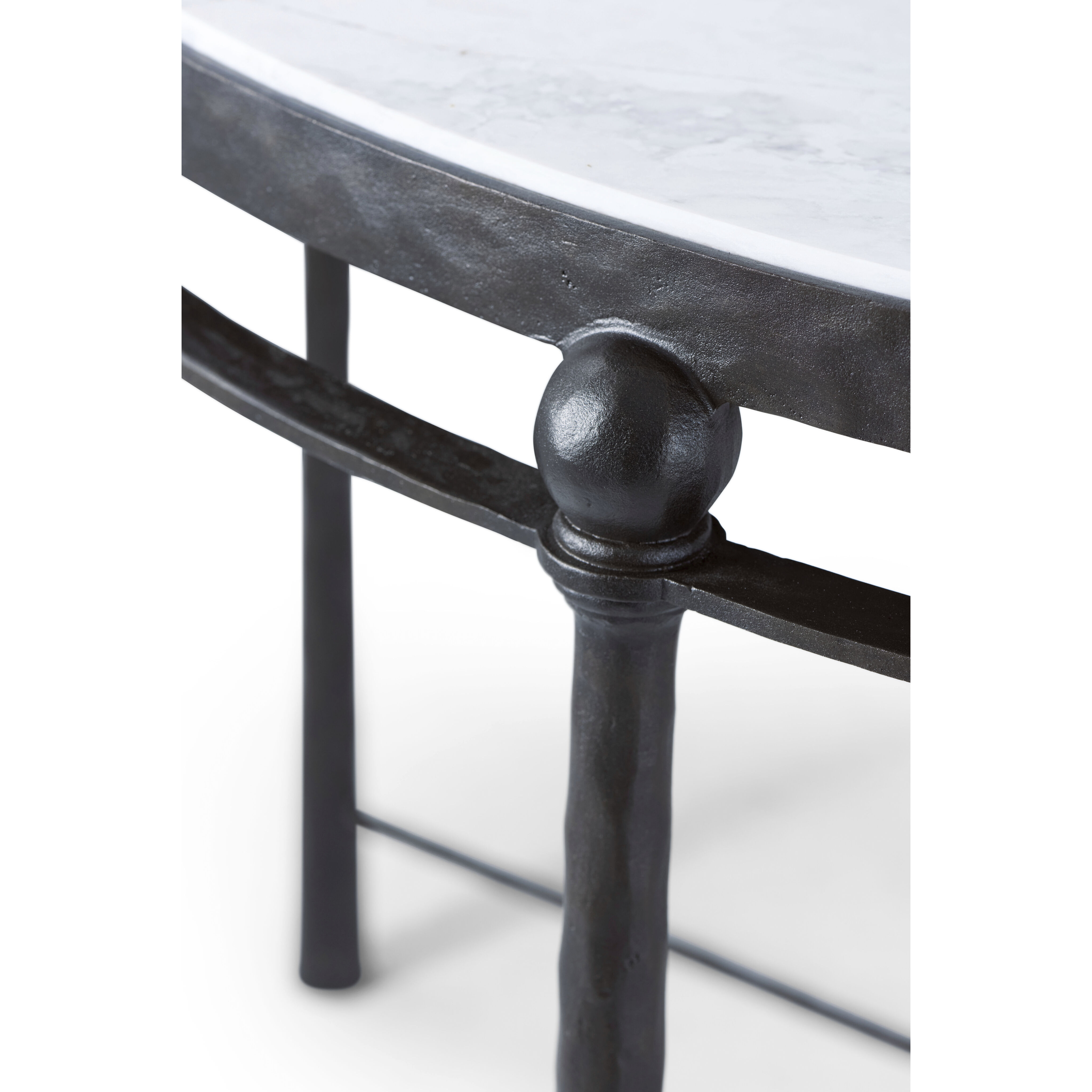 Spencer London 47 X 47 inch Round Center Table, Wrought Iron, Marble Top, Round