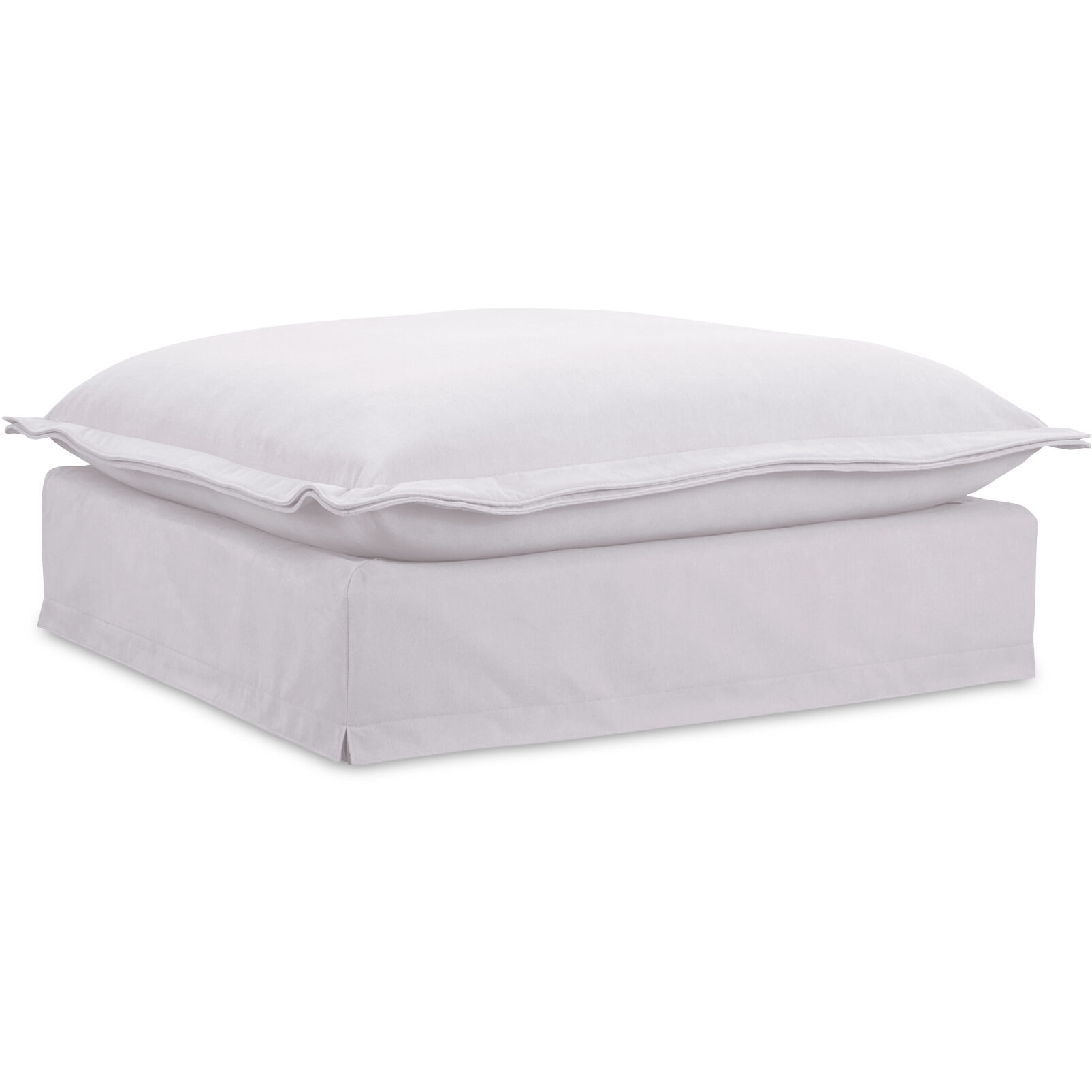 Olivia 17.25 inch White Ottoman