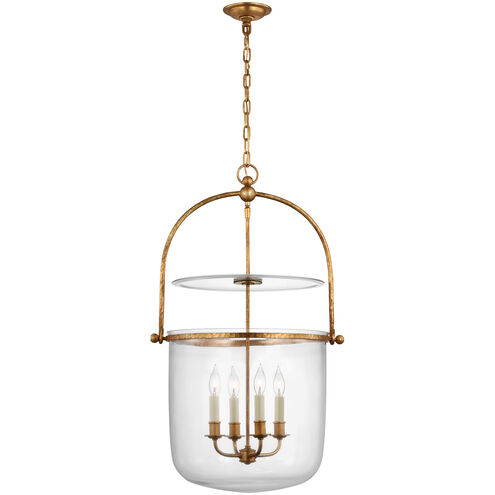 Chapman & Myers Lorford 4 Light 20 inch Gilded Iron Bell Lantern Ceiling Light in Clear Glass