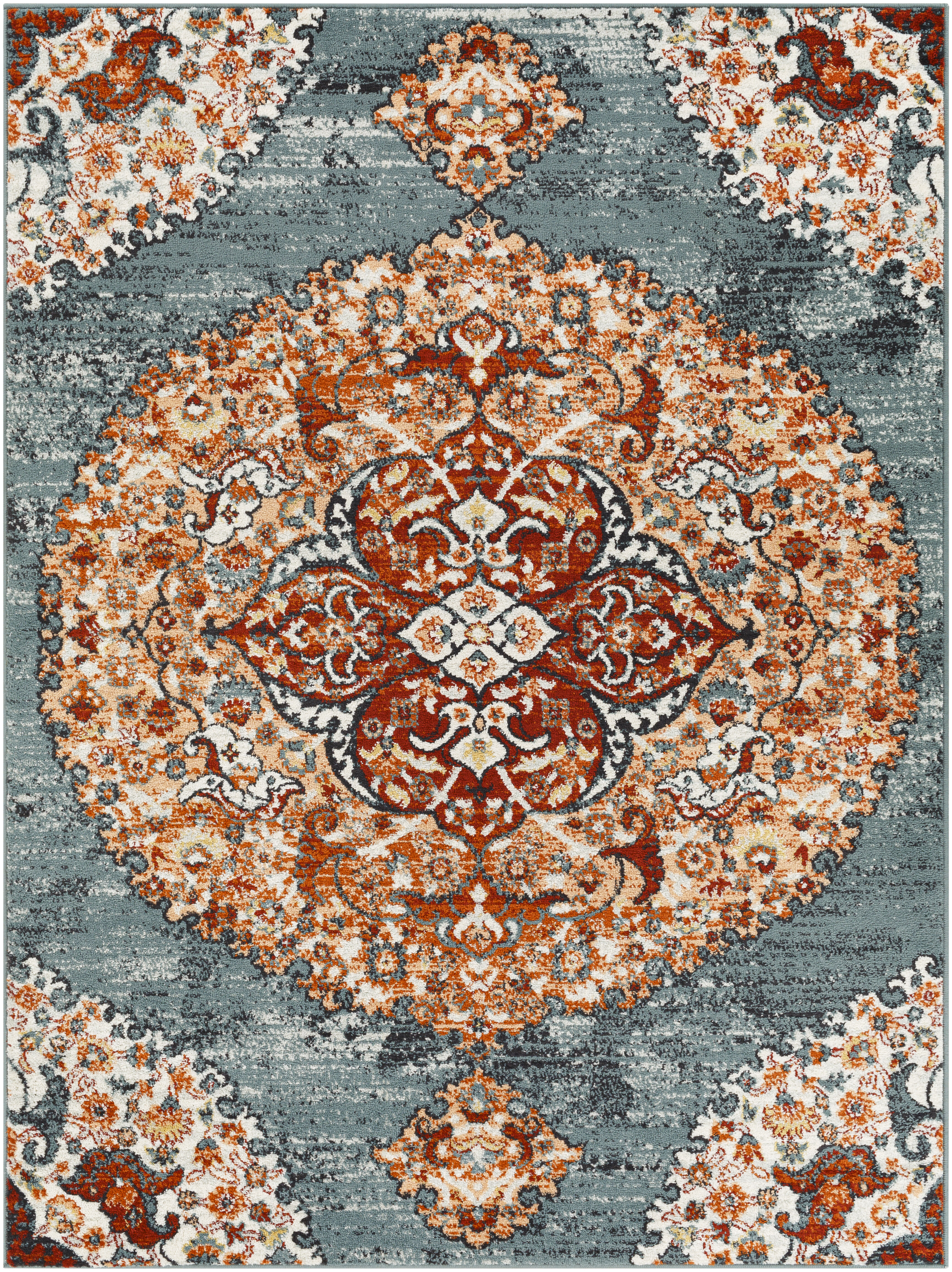 Tevazu 84 X 63 inch Grey Rug in 5 x 8, Rectangle