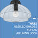Lotus 1 Light 16 inch Black Indoor Semi-Flush Mount Ceiling Light, Convertible to Pendant