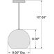 Nitrogen LED 9 inch Brushed Steel Pendant Ceiling Light