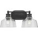 Singleton 2 Light 17 inch Matte Black Bath Vanity Wall Light