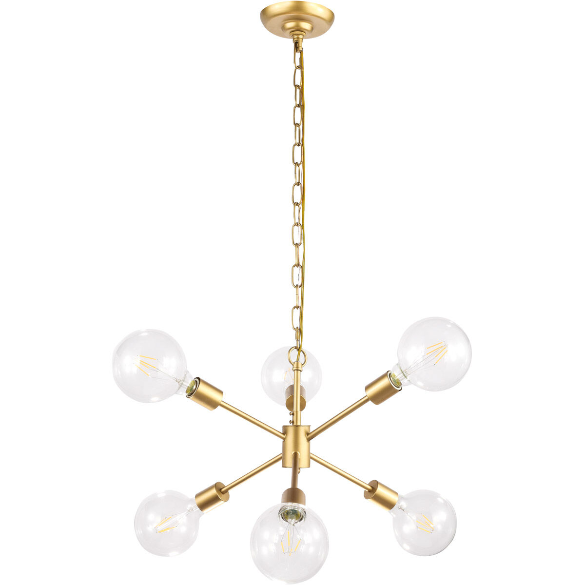 Nolan 6 Light 16 inch Brass Pendant Ceiling Light