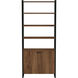 Drake 73" Two Door Walnut Bookcase Etagere in Medium Brown