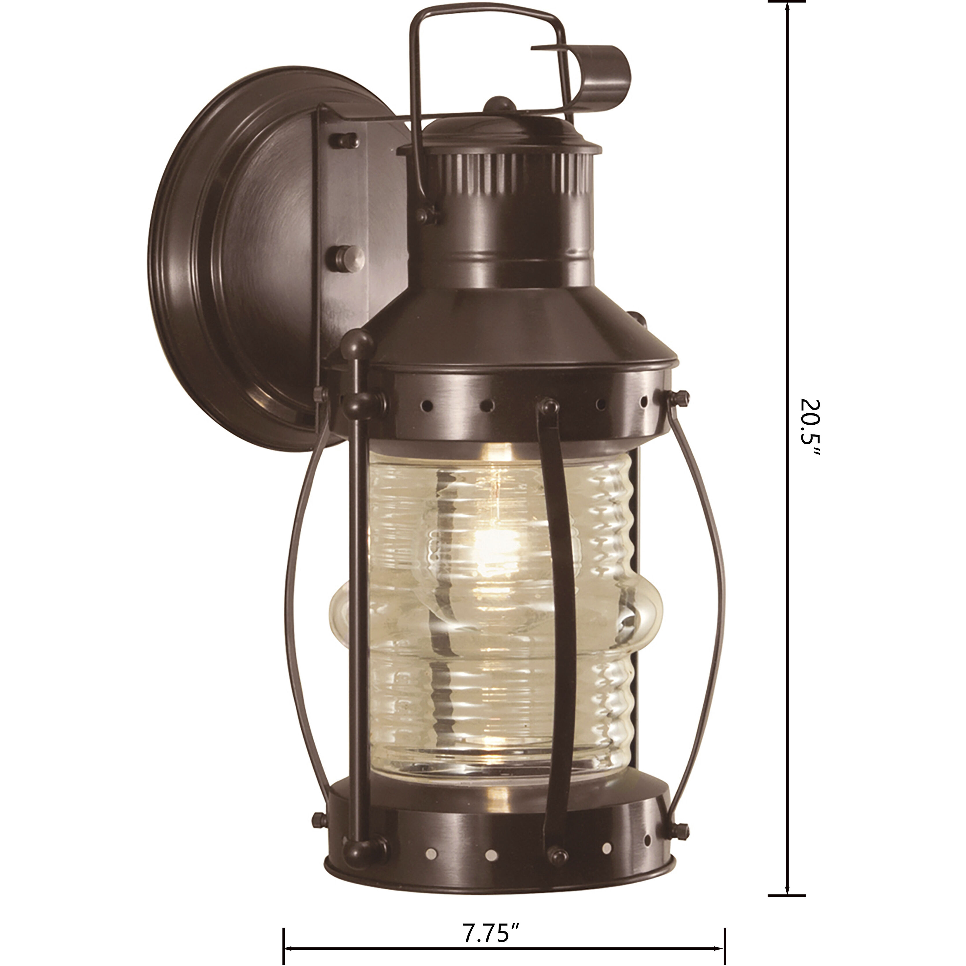 Seafarer 1 Light 20.5 inch Bronze Outdoor Wall Sconce