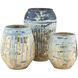 Catania Antique White and Blue Drip Planter, Large