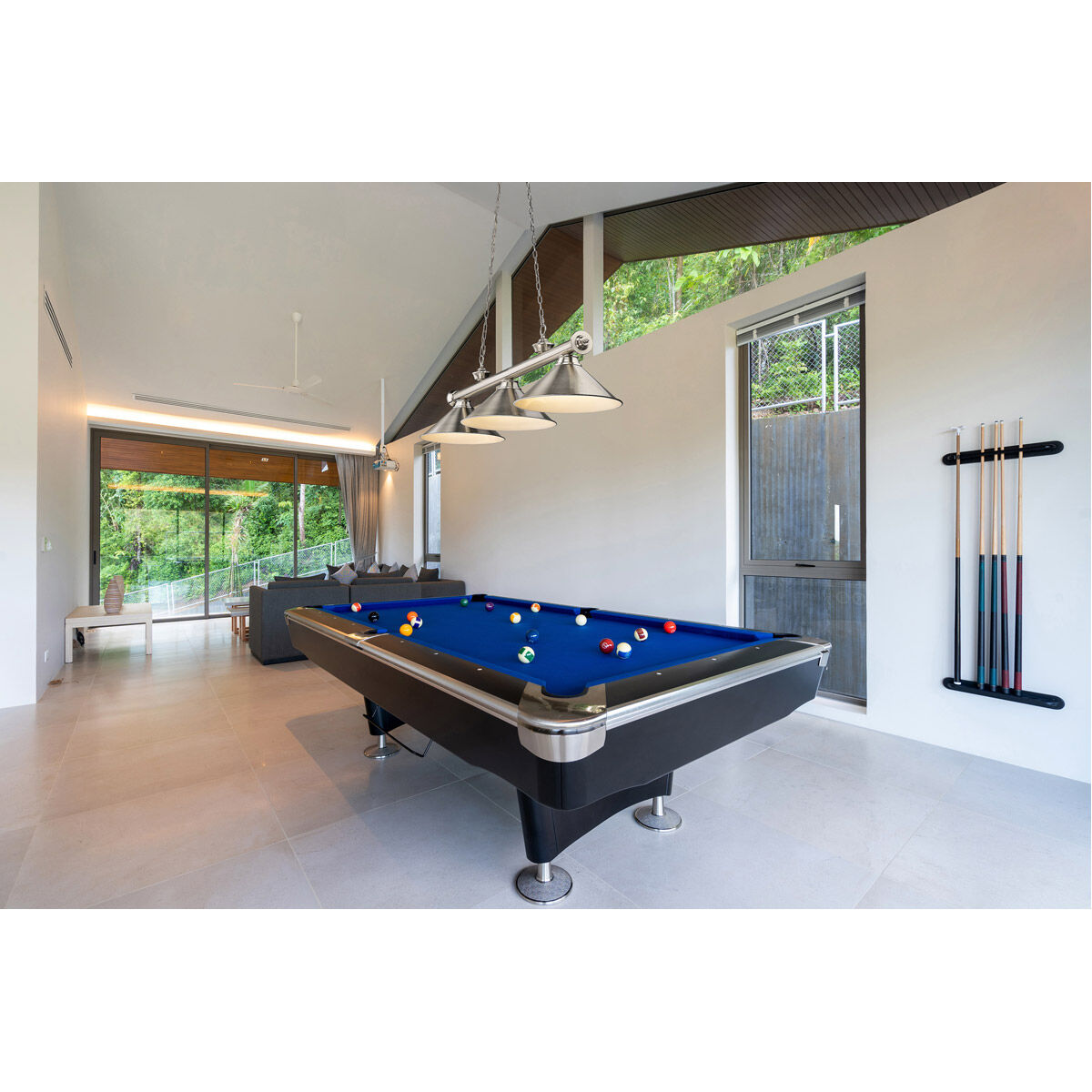 Cordon 3 Light 57.25 inch Brushed Nickel Billiard Ceiling Light in Brushed Nickel Steel