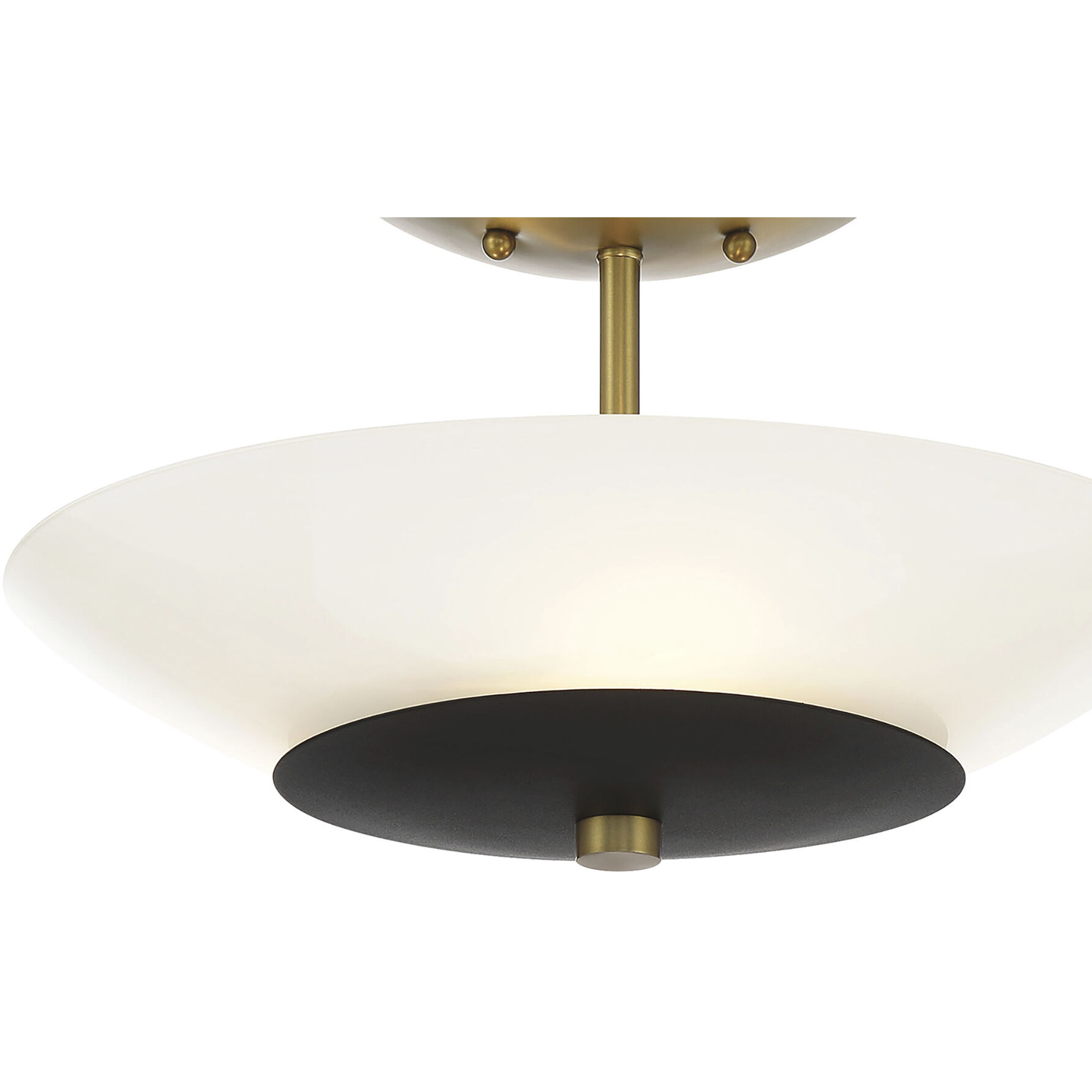 Bax 3 Light 13.88 inch Sand Coal and Soft Brass Flush Mount Ceiling Light