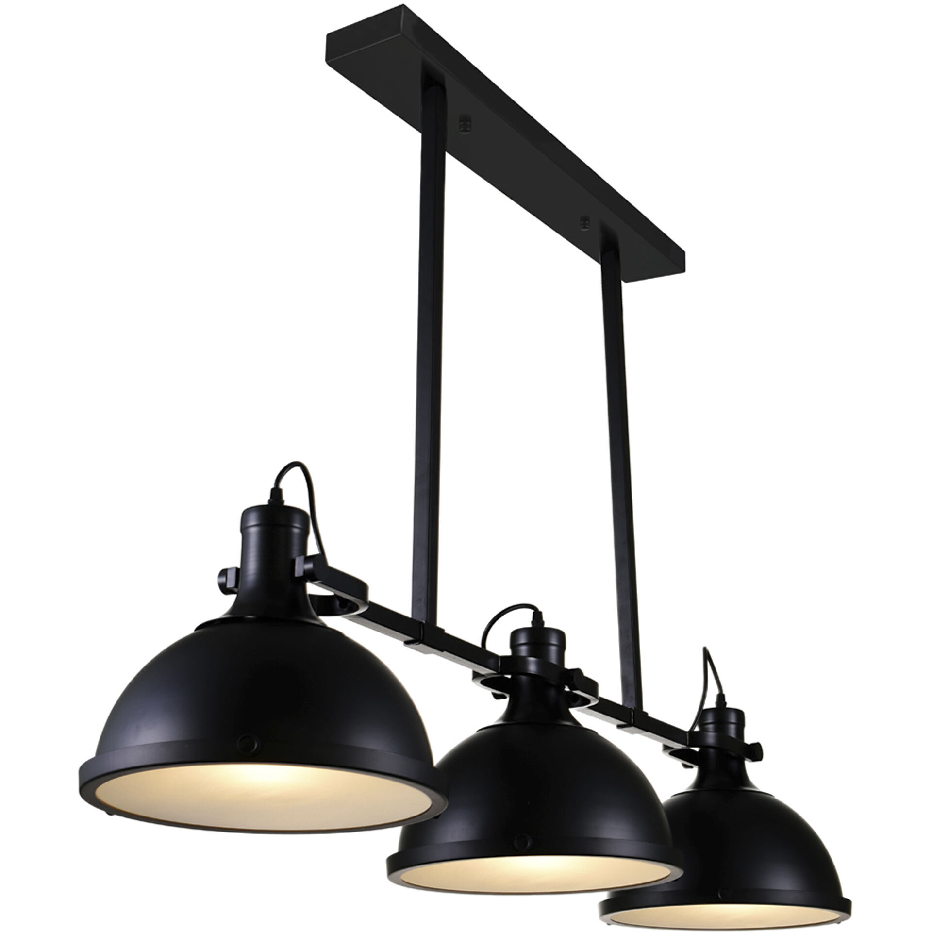 Strum 3 Light 50 inch Black Island/Pool Table Light Ceiling Light