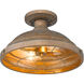 Bartlett 2 Light 14 inch Copper Patina Semi-flush Ceiling Light, Damp