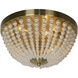Dawson 3 Light 14 inch Aged Brass with White Flush Mount Ceiling Light in Aged Brass and White