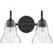Vera LED 15 inch Black Bath Light Wall Light