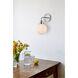 Hanson 1 Light 9 inch Polish Nickel Bath Sconce Wall Light