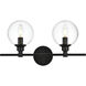 Jaelynn 2 Light 19 inch Black Bath Sconce Wall Light