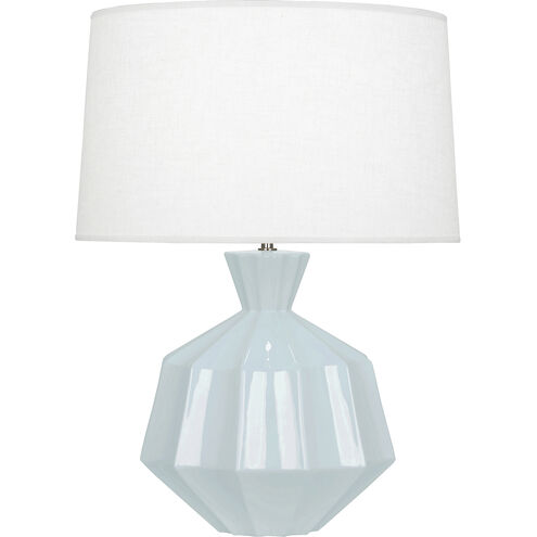Orion 27 inch 150.00 watt Baby Blue Table Lamp Portable Light, Polished Nickel Accents