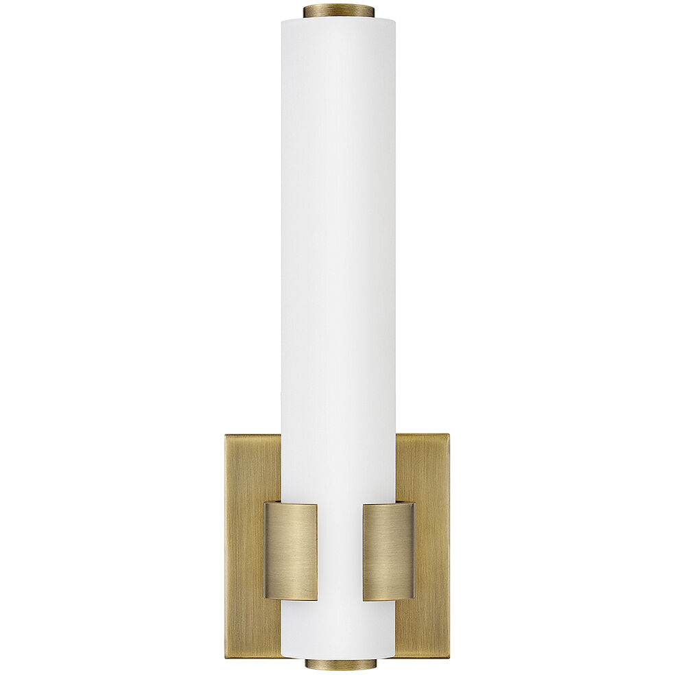 Aiden LED 5 inch Lacquered Brass Bath Light Wall Light, Vertical