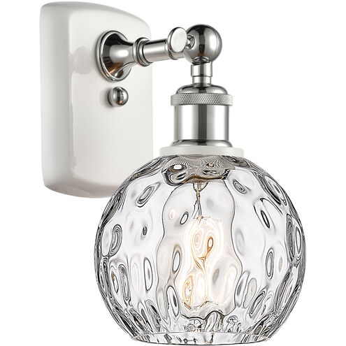 Ballston Athens Water Glass 1 Light 6 inch White and Polished Chrome Sconce Wall Light