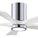 Atlas Irene-5HLK 42 inch Polished Chrome with Matte White Blades Ceiling Fan, Flush Mounted