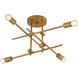 Mika 4 Light 20 inch Brushed Brass Semi-Flush Mount Ceiling Light