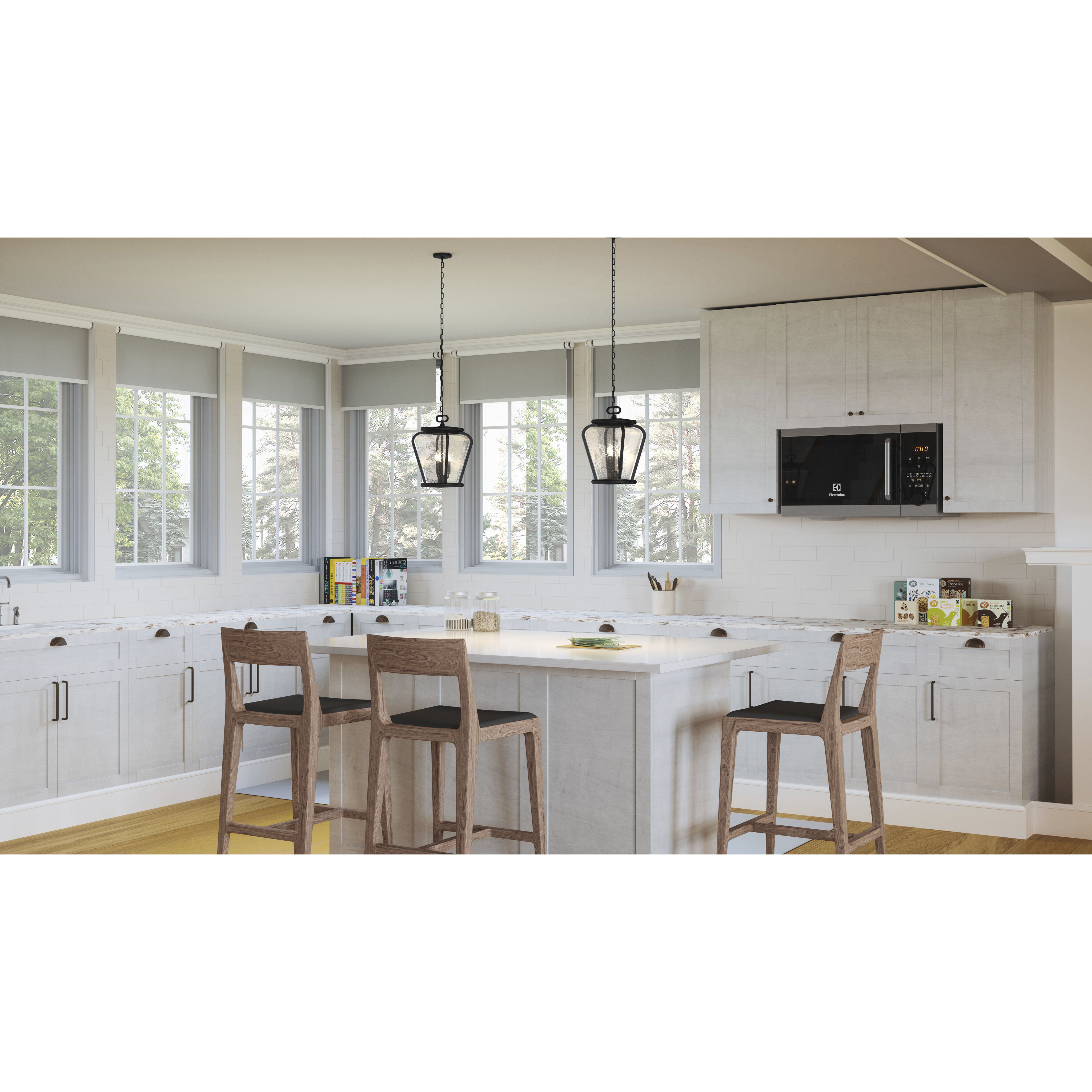 Province 3 Light 10 inch Mystic Black Mini Pendant Ceiling Light, Small