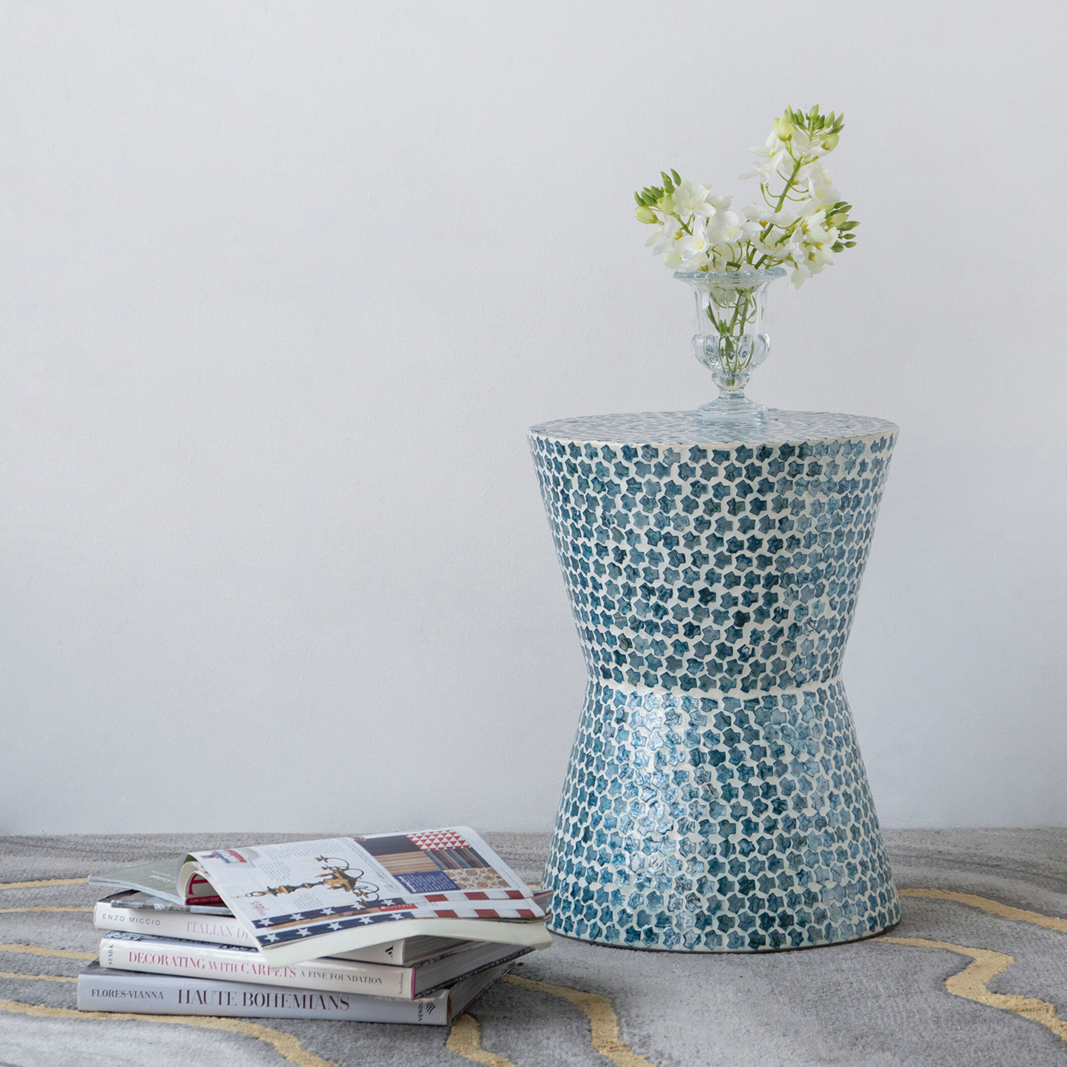 Anita 19.7 inch Blue Stool